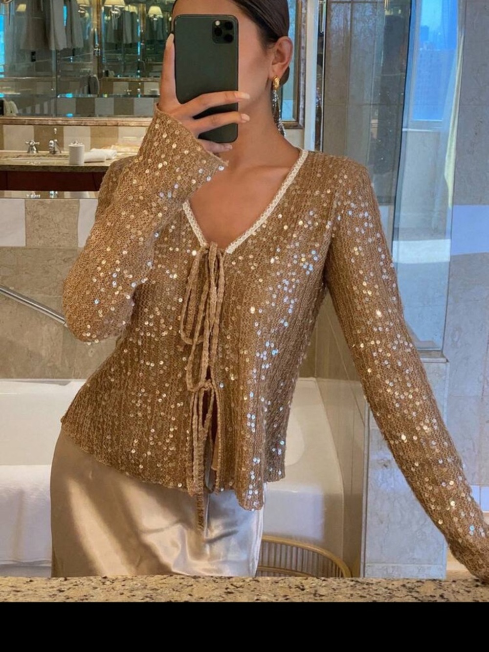 Brown Sequin jacket with long white gown (New with tag) - Picture 3 of 5